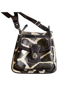 🖐 Giraffe Print Crossbody Bag brown and beige vegan